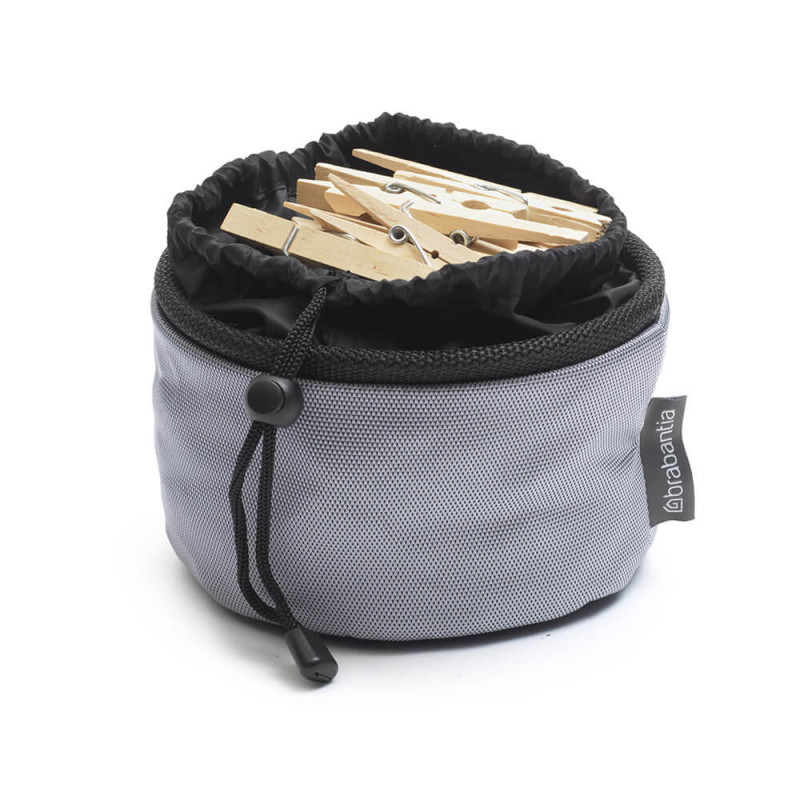 Geanta cu clesti pentru rufe Brabantia Compact 1005642, Pana la 150 clesti, Rezistenta la intemperii, Gri