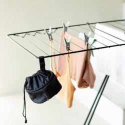 Geantă cu clipsuri pentru haine Brabantia Compact 1005643, până la 150 de clipsuri, rezistentă la intemperii, neagră