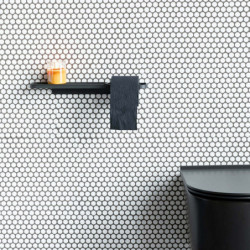 Brabantia MindSet 1005667 Toilet Paper Holder with Shelf, Easy to Install, Mineral Finish, Dark Gray