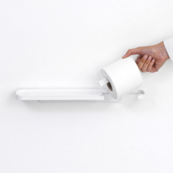 Brabantia MindSet 1005668 Toilet Paper Holder with Shelf, Easy to Install, Mineral Finish, White