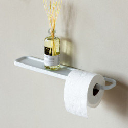 Brabantia MindSet 1005668 Toilet Paper Holder with Shelf, Easy to Install, Mineral Finish, White