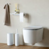 Brabantia MindSet 1005668 Toilet Paper Holder with Shelf, Easy to Install, Mineral Finish, White