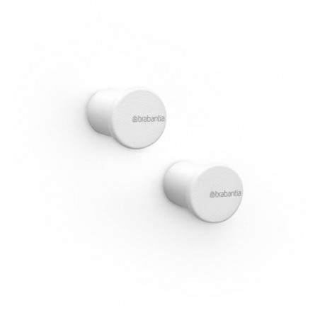 Set of 2 Brabantia MindSet 1005681 Coat Hooks, Mineral Finish, Mounting Kit Included, Up to 2 kg, White