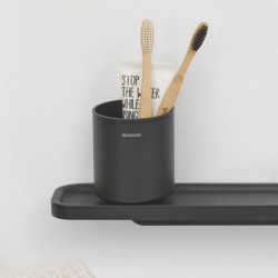 Brabantia MindSet Toothbrush Holder 1005684, Easy to Clean, Wide Opening, Mineral Finish, Dark Gray
