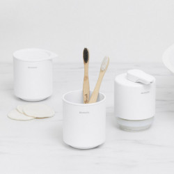 Brabantia MindSet Toothbrush Holder 1005685, Easy to Clean, Wide Opening, Mineral Finish, White