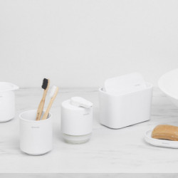 Brabantia MindSet Toothbrush Holder 1005685, Easy to Clean, Wide Opening, Mineral Finish, White