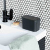 Brabantia MindSet 1005688 Bathroom Trash Can, Mineral Finish, Swing-Top Lid, Dark Gray