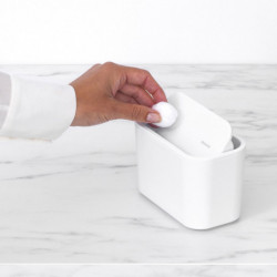Brabantia MindSet 1005689 Bathroom Trash Can, Mineral Finish, Swing-Top Lid, White