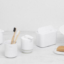 Cos de gunoi mini Brabantia MindSet 1005689, Acoperire minerala, Capac pivotant, Alb