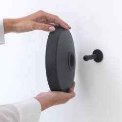 Oglindă de perete Brabantia MindSet Mineral 1005690, 5x mărire, Suport magnetic, Rezistent la coroziune, Acoperire minerală, Gri