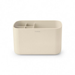 Organizator pentru periute de dinti Cutie Brabantia ReNew 1006270, Rezistent la coroziune, Separator intern, Baza antiderapanta, Bej