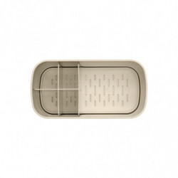 Organizator pentru periute de dinti Cutie Brabantia ReNew 1006270, Rezistent la coroziune, Separator intern, Baza antiderapanta, Bej