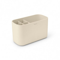 Organizator pentru periute de dinti Cutie Brabantia ReNew 1006270, Rezistent la coroziune, Separator intern, Baza antiderapanta, Bej