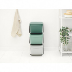 Cos depozitare sau reciclare Brabantia Sort&Go 1006309, 20 L, 22,5x45x28 cm, Stivuibil, Plastic, Verde închis