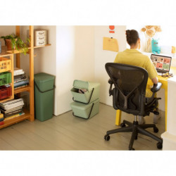 Cos depozitare sau reciclare Brabantia Sort&Go 1006310, 20 L, 22,5x45x28 cm, Stivuibil, Plastic, Gri închis