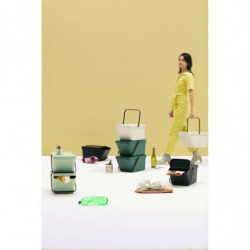 Cos depozitare sau reciclare Brabantia Sort&Go 1006311, 20 L,  22,5x45x28 cm, Stivuibil, Plastic, Verde deschis