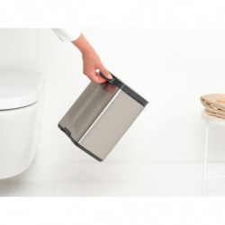 Brabantia Bo Small Trash Can 1006625, 4 L, Smooth and Silent Opening, Non-Slip Base, Fingerprint-Resistant, Stainless Steel/Matte