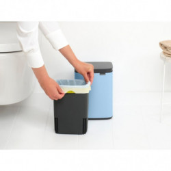 Cos de gunoi Brabantia Bo Small 1006626, 4 L, Deschidere lina si silentioasa, Baza antiderapanta, Albastru deschis