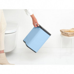 Кош за боклук Brabantia Bo Small 1006631, 7 л, Плавно и безшумно отваряне, Противоплъзгаща основа, Светлосин