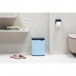 Brabantia Bo Small Trash Can 1006631, 7 L, Smooth and Quiet Opening, Non-Slip Base, Light Blue