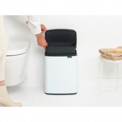 Brabantia Bo Small Trash Can 1006633, 12 L, Silent and Smooth Opening, Non-Slip Base, White