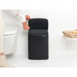 Brabantia Bo Small Trash Can 1006635, 12 L, Silent and Smooth Opening, Non-Slip Base, Black