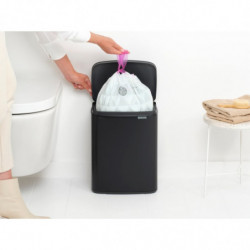 Brabantia Bo Small Trash Can 1006635, 12 L, Silent and Smooth Opening, Non-Slip Base, Black