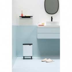 Brabantia Bo Small Hi Trash Can 1006647, 12 L, Smooth and Quiet Opening, Non-Slip Base, White