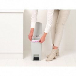 Brabantia StepUp 1008476 Pedal Bin, 10 L, Eco-friendly materials, Large opening, Light gray