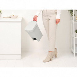 Кош за боклук с педал Brabantia StepUp 1008476, 10 л, Екологични материали, Голям отвор, Светлосив
