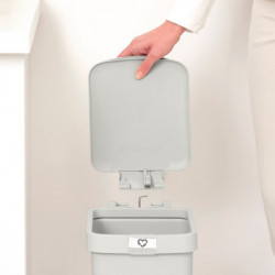 Brabantia StepUp 1008476 Pedal Bin, 10 L, Eco-friendly materials, Large opening, Light gray