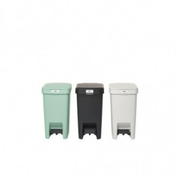 Coș cu pedală Brabantia StepUp 1008476, 10 L, Materiale ecologice, Deschidere mare, Gri deschis