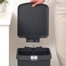 Brabantia StepUp 1008482 Pedal Bin, 25 L, Eco-friendly materials, Large opening, Dark gray