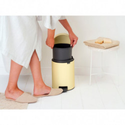 Brabantia NewIcon 1008840 Pedal Bin, 5 L, Soft-Close, Non-Slip Base, Yellow