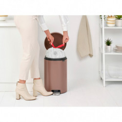Cos cu pedala Brabantia NewIcon 1008849, 20 L, Inchidere lina, Baza antiderapanta, Finisaj satinat, Maro