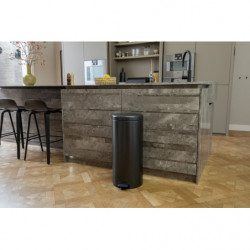 Κάδος με πεντάλ Brabantia NewIcon 1008850, 30 l, Μαλακό κλείσιμο, Αντιολισθητική βάση, Σκούρο γκρι