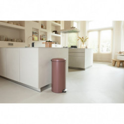 Brabantia NewIcon 1008853 Pedal Bin, 30 L, Soft-Close, Non-Slip Base, Satin Finish, Brown