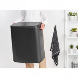 Кош за боклук Brabantia Bo Touch 1008858, 60 л, Плавно и безшумно отваряне, Голям отвор, Сив
