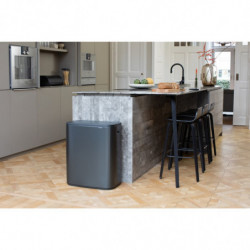 Brabantia Bo Touch Trash Can 1008858, 60 L, Smooth and Quiet Opening, Large Opening, Gray