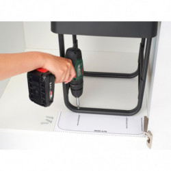 Кош за разделно събиране на боклук Brabantia Sort&Go 1008862, 2x15 л, Вътрешен монтаж с телескопична рамка, Сив/зелен