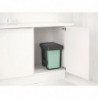 Brabantia Sort&Go κάδος χωριστής συλλογής 1008862, 2x15 l, Εσωτερική τοποθέτηση με τηλεσκοπικό πλαίσιο, Γκρι/πράσινο