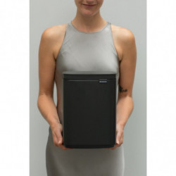 Кош за боклук Brabantia Bo Small 1008866, 4 л, Плавно и безшумно отваряне, Противоплъзгаща основа, Минерално покритие, Тъмносив