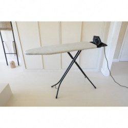 Маса за гладене Brabantia B 1008893, 124x38 см, 7 позиции за регулиране, Голяма поставка за ютия, Светлосив