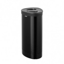 Καλάθι πλύσης Brabantia Selector 1008917, 55 l, 2 διαμερίσματα, οπές εξαερισμού, πλήρωση χωρίς άνοιγμα, Μαύρο