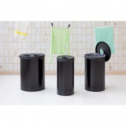 Brabantia Selector Laundry Basket 1008917, 55 L, 2 compartments, Ventilation holes, Top-loading, Black