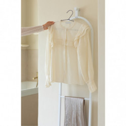 Brabantia Linn 1008928 Multifunctional Clothes Rack, 3 Shelves, Oval Section for Hanging Jackets, Rust-Resistant, White