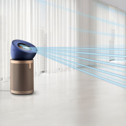 Καθαριστής αέρα Dyson Purifier Big+Quiet Formaldehyde BP04, 95 m2, SMART, 10 ταχύτητες, Φωνητικός έλεγχος, HEPA H13, 360C φιλτράρισμα, Χρυσό/μπλε