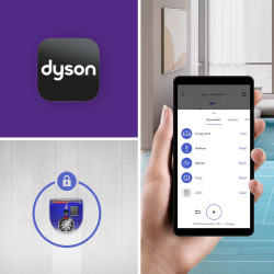 Прахосмукачка робот Dyson RB03 360 Vis Nav Bl/Ni, 375W, 65 мин, 26 сензора, 360C визуална навигация, Гласово управление, Никел/син