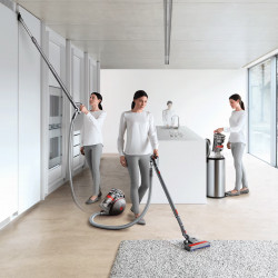 Прахосмукачка Dyson Cin BigBall AbPr, 700W, 1.5l, Клас А, Циклонна система Cinetic, Самоизправащя се, Без смяна на филтри, Сив/червен