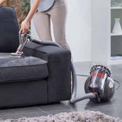 Ηλεκτρική σκούπα με δοχείο Dyson Cin BigBall AbPr, 700W, 1,5l, Κατηγορία Α, Σύστημα Cinetic Cyclone, Αυτοεπιπεδούμενο, Χωρίς αλλαγές φίλτρων, Γκρι/Κόκκινο